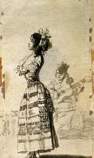 Francisco de goya y Lucientes Girl Listening to a Guitar china oil painting image